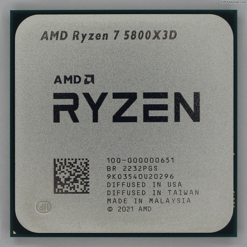 AMD RYZEN 7 5800X3D X8 3400Mhz 96MB Socket AM4 Tray
