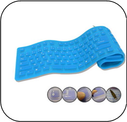מקלדת סיליקון Keyboard eng/heb, Blue, USB,