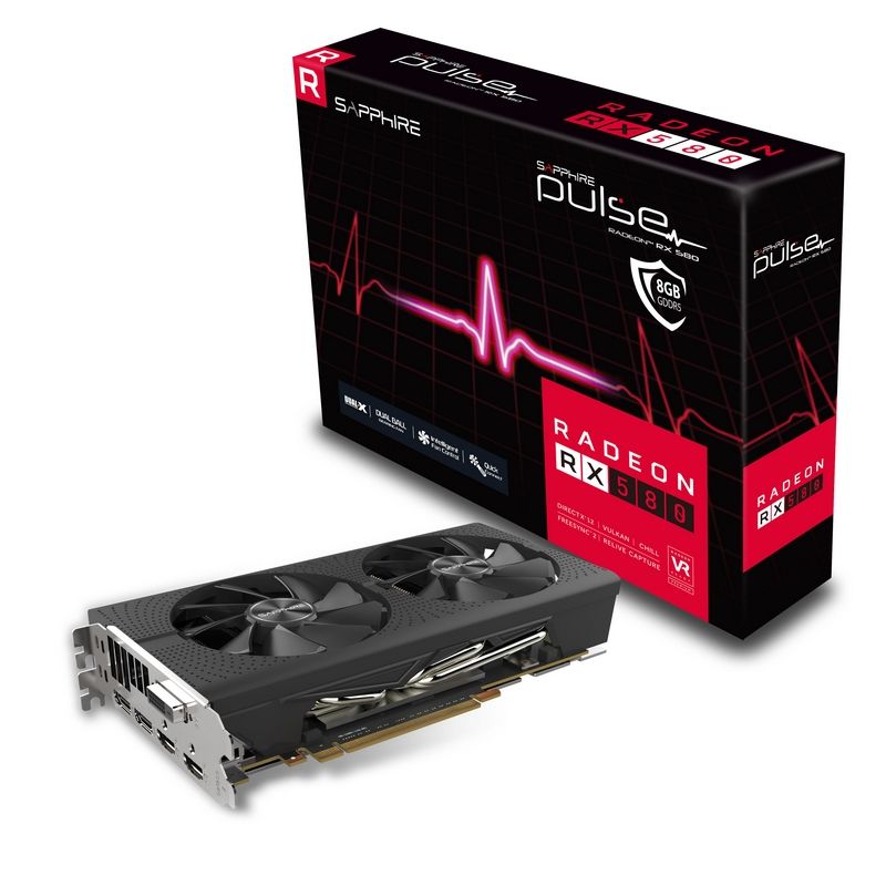Sapphire PULSE RADEON RX580 8G GDDR5 DUAL HDMI/DVI-D/DUAL DP OC W/BP (UEFI) LITE + TV OUT PCI-E