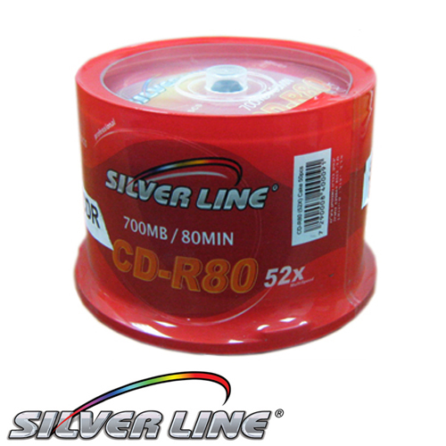 דיסקים לצריבה Silver Line CD-R80MIN/X52 CAKEx50