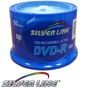 דיסקים לצריבה Silver Line DVD -R X16 4700MB 120MIN CAKE 50