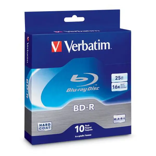 דיסקים לצריבה VERBATIM 16X BD-R 25G 10pcs Jewel case