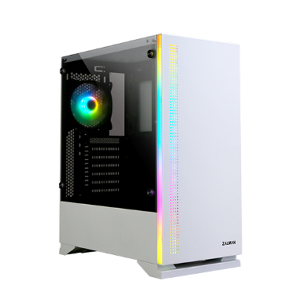 ZALMAN™ S5 WHITE ATX Mid Tower ,Tool-free, no PSU, 2X120MM RGB FAN, USB2.0/3.0, Audio