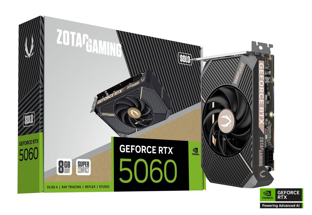 ZOTAC GAMING GeForce RTX 5060 Solo 8GB DisplayPort / HDMI, PCI-E