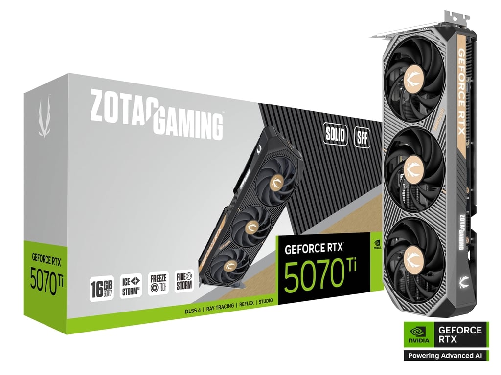ZOTAC GAMING GeForce RTX 5070 Ti SOLID SFF Triple Fan 3DP+HDMI
