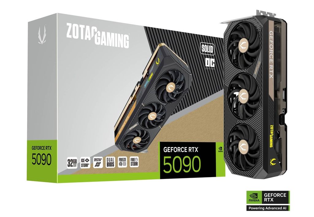 ZOTAC GAMING nVIDIA Geforce 5090 32GB GDDR7 SOLID OC Triple Fan 3DP+HDMI