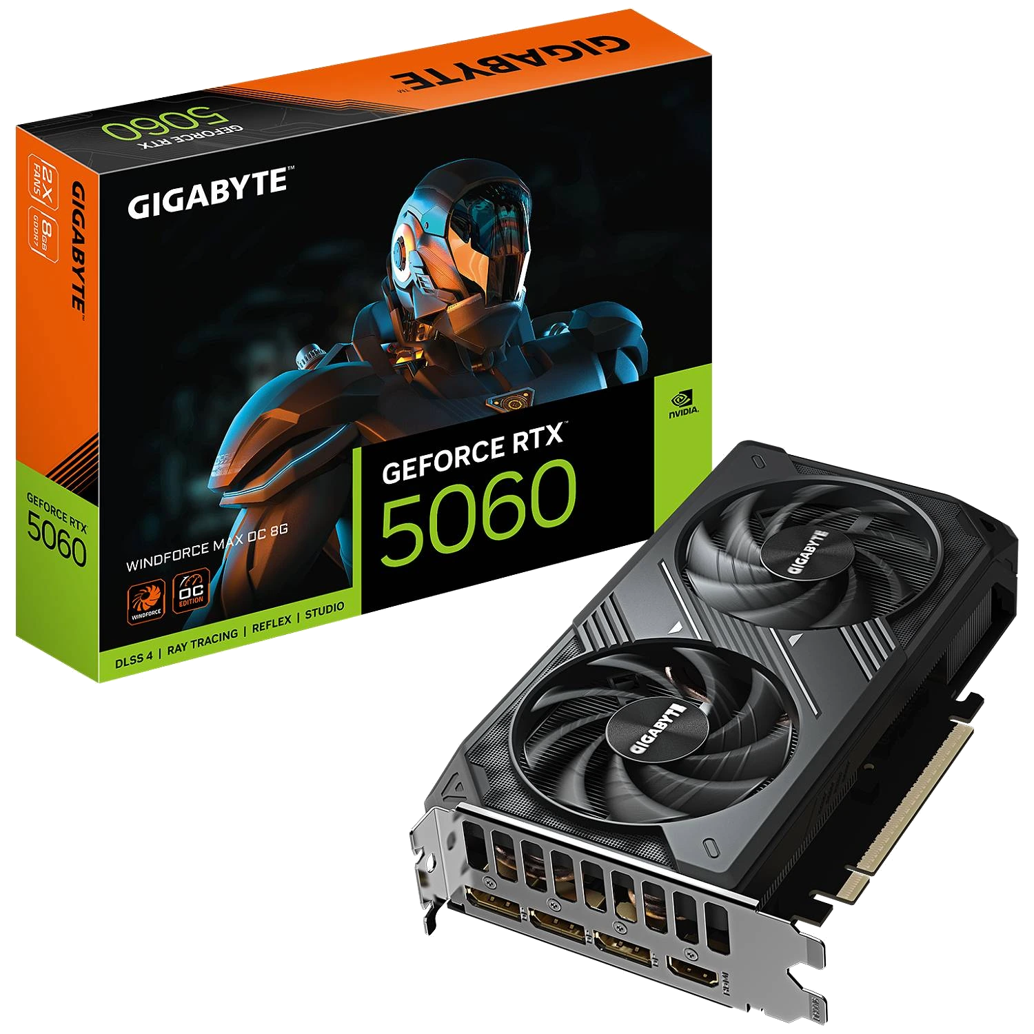GIGABYTE GV-N5060WF2MAX OC-8GD nVIDIA Geforce 5060 8GB GDDR7 Dual Fan 3DP+HDMI