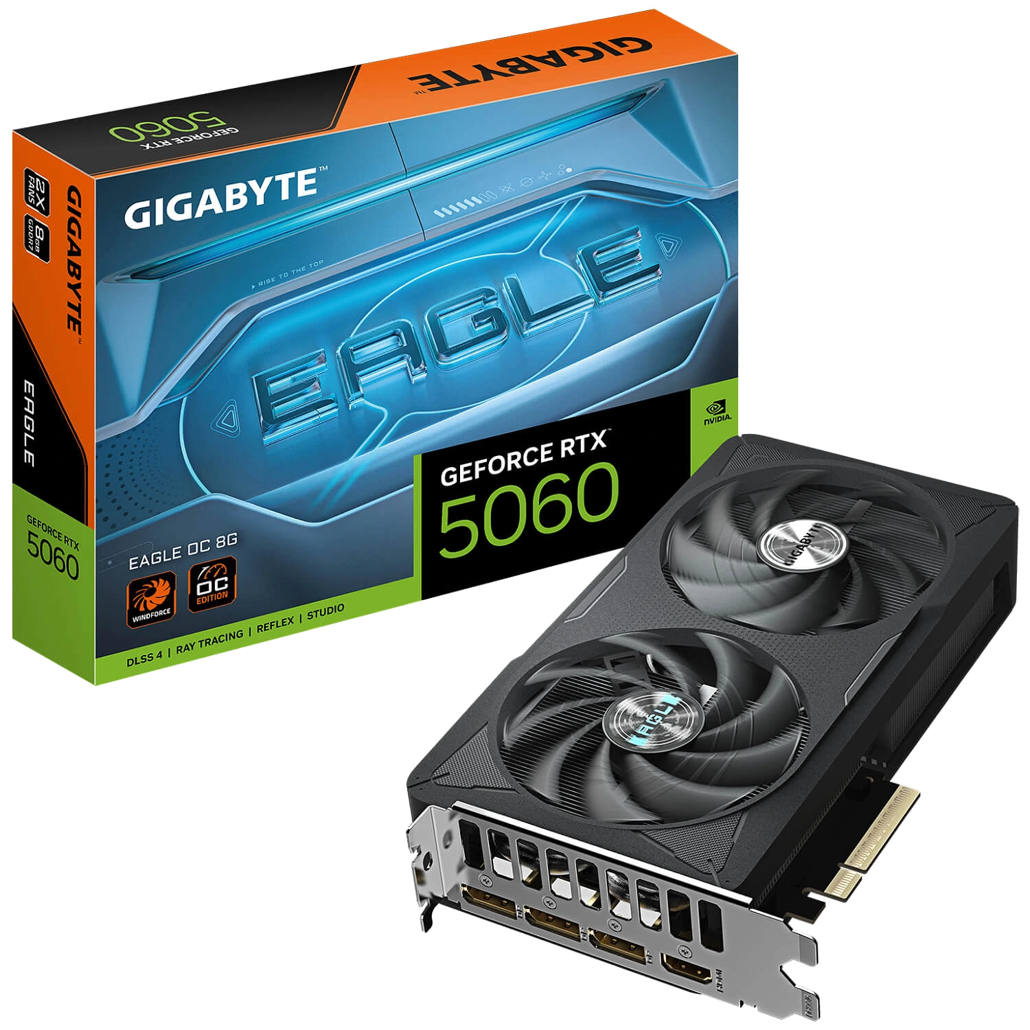 GIGABYTE N5060EAGLE-OC-8GD nVIDIA Geforce 5060 8GB GDDR7 Dual Fan 3DP+HDMI