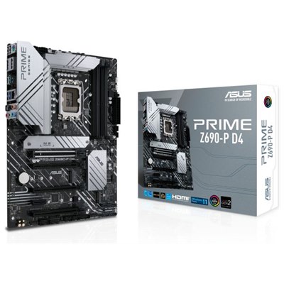ASUS PRIME Z690-P D4 , Core™ i3/i5/i7/i9, 4DualDDR4 3200/3000/2933/2800/2666MHZ ,2XPCI-E, 2.5GB LGA1700