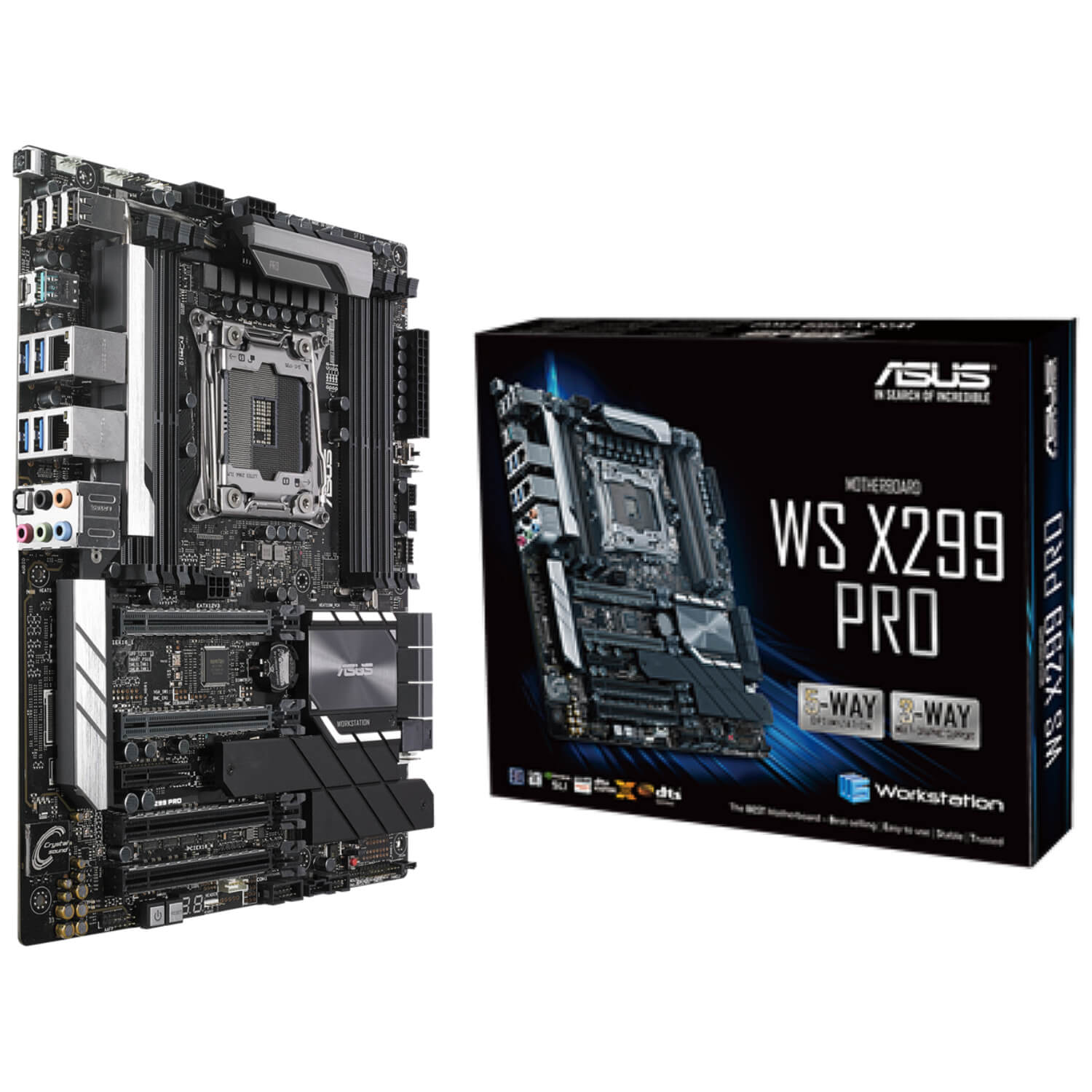 ASUS WS X299 PRO LGA2066 ,X299 Lan1000/DDR4 2400 / 2666 / 2800 / 2933,USB3,SATA3