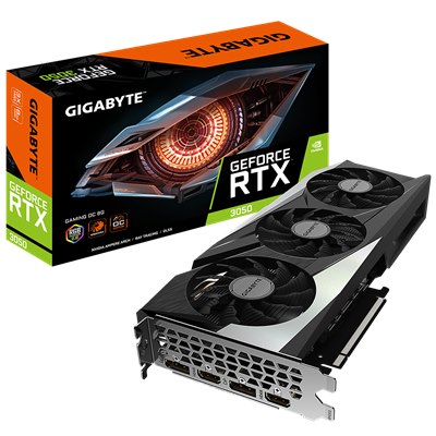 GIGABYTE nVIDIA Geforce GV-N3050GAMING OC-8GD 8GDDR6 + Dual HDMI/ Dual DP, PCI-E
