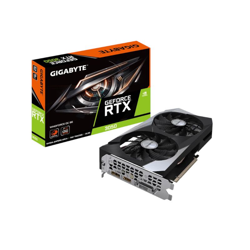 GIGABYTE nVIDIA Geforce GV-N3050WF2OC-8GD 8GDDR6 + Dual HDMI/ Dual DP, PCI-E