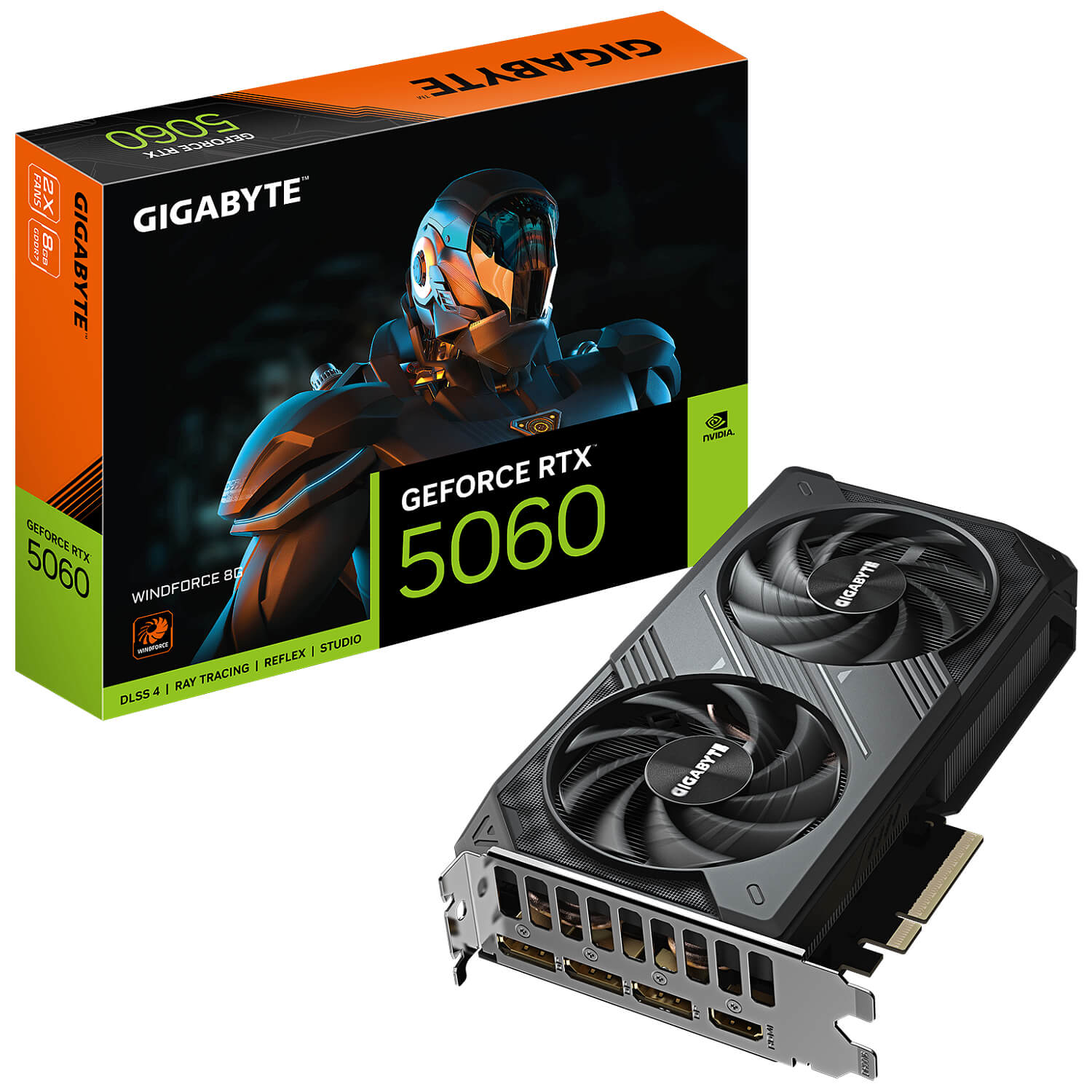 GIGABYTE GV-N5060WF2-8GD nVIDIA Geforce 5060 8GB GDDR7 Dual Fan 3DP+HDMI