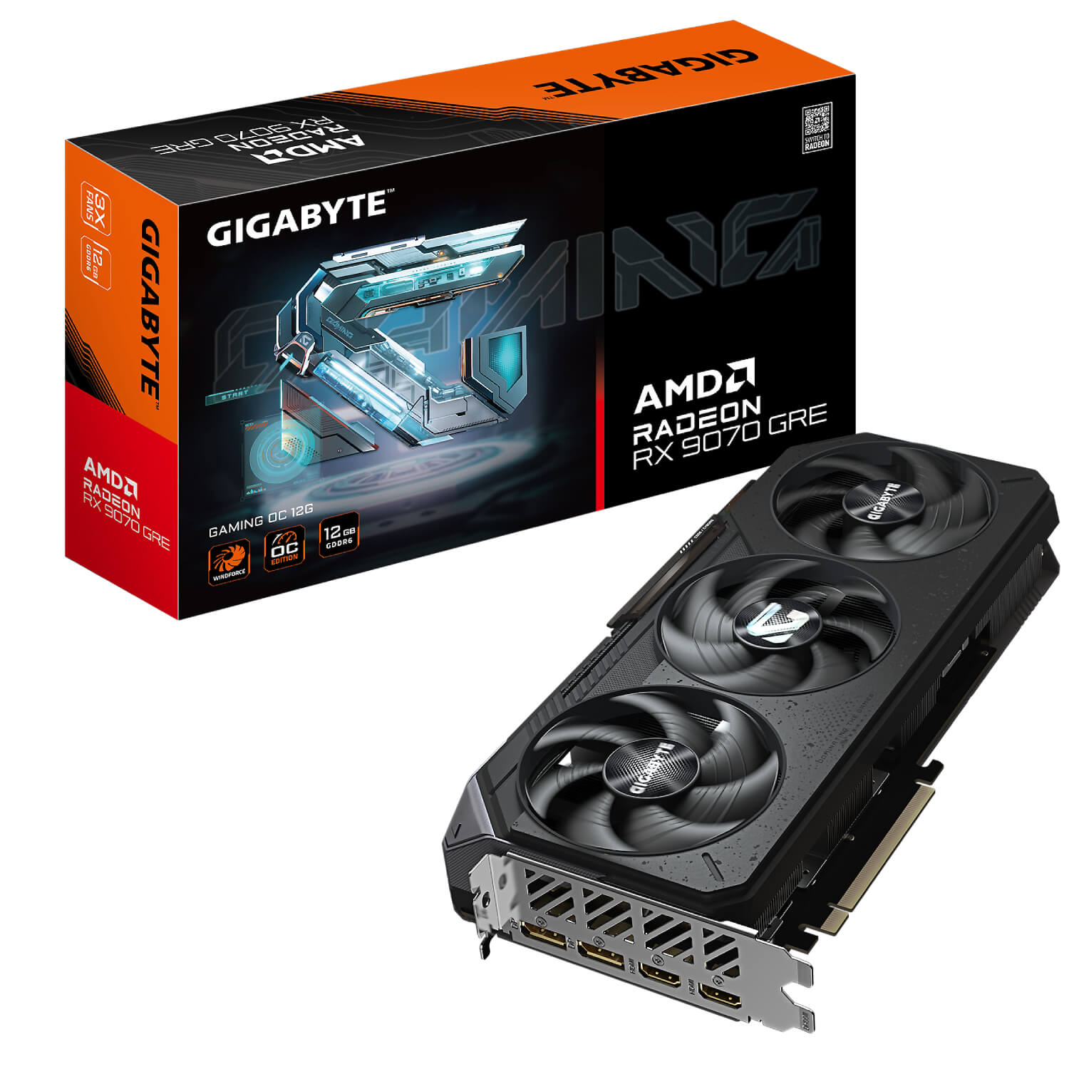 GIGABYTE GV-R907GREGAMING OC-12GD RX 9070 GRE GAMING OC 12GB 192Bit GDDR6 +DP +HDMI PCI-E