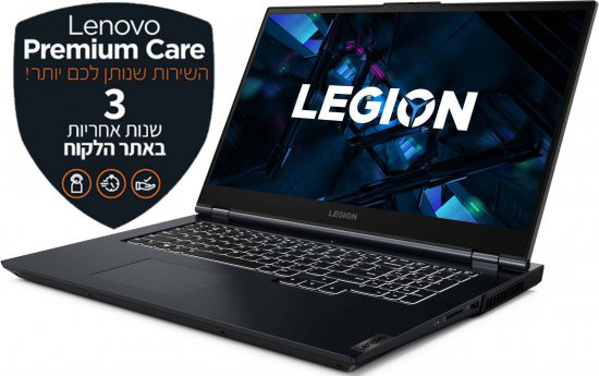 מחשב נייד Lenovo NB LN Legion 5 17ITH6 82JN001VIV Core® I7-11800H 8x 2.3GHz ,8GB, DOS ,GT3050TI