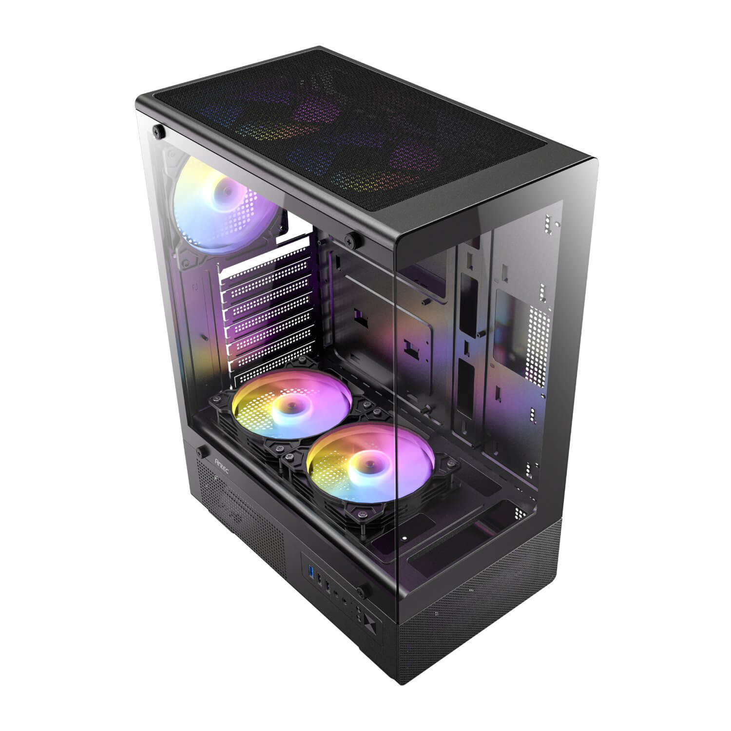 ANTEC VCX300 ARGB BLACK ,Tool-free, NO PSU ,5x12cm ARGB , USB3.0+2USB2.0, Audio & speaker