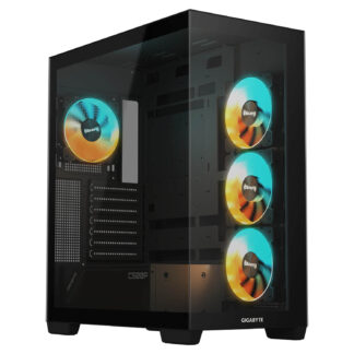 Gigabyte C500 Panoramic Stealth ,Tool-free, no PSU, 4X 120mm ARGB, USB3.0, Audio & speaker