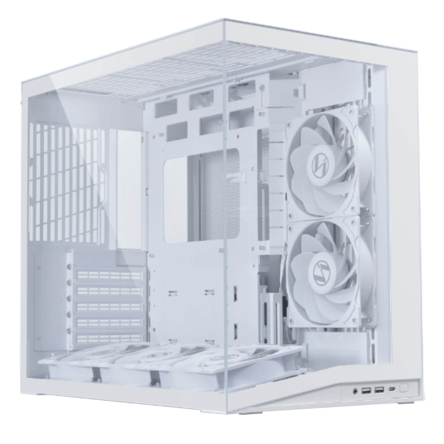 Lian-Li O11 Dynamic Mini V2 Flow White ,Tool-free, NO PSU , 3USB2/3.0+USB Type-C, Audio & speaker