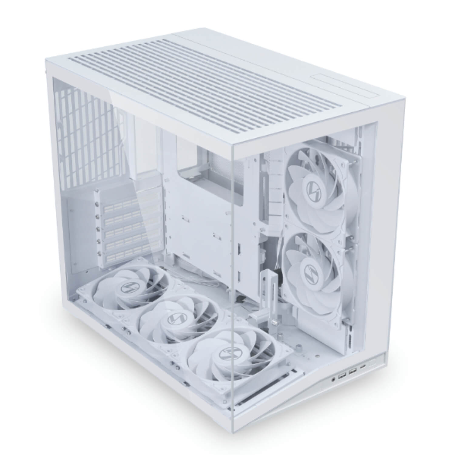Lian-Li O11 Dynamic Mini V2 Flow White ,Tool-free, NO PSU , 3USB2/3.0+USB Type-C, Audio & speaker