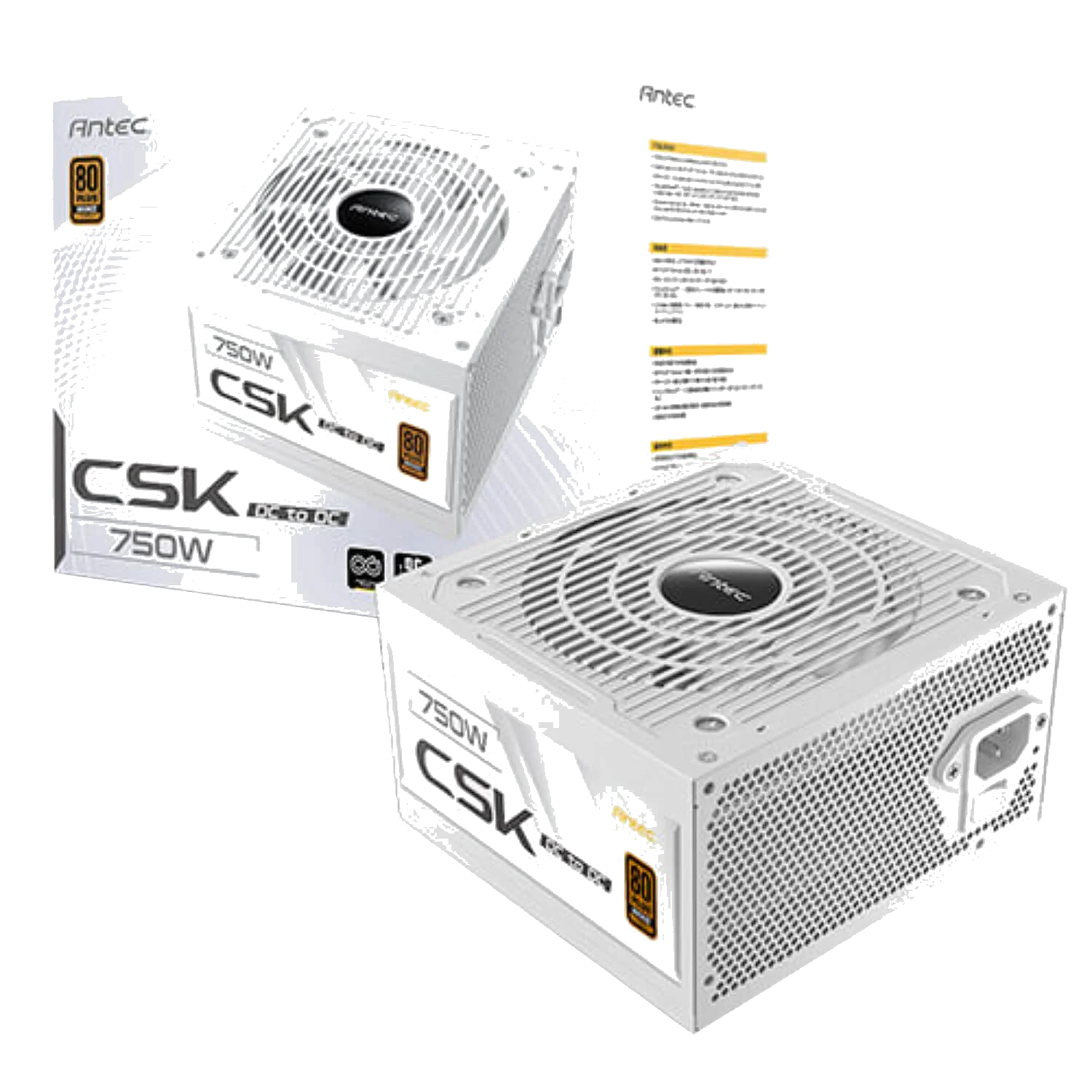 ספק כוח ANTEC™ Power Supply CSK 750DC 750W ACTIVE PFC ,Non-Modular , SATA White