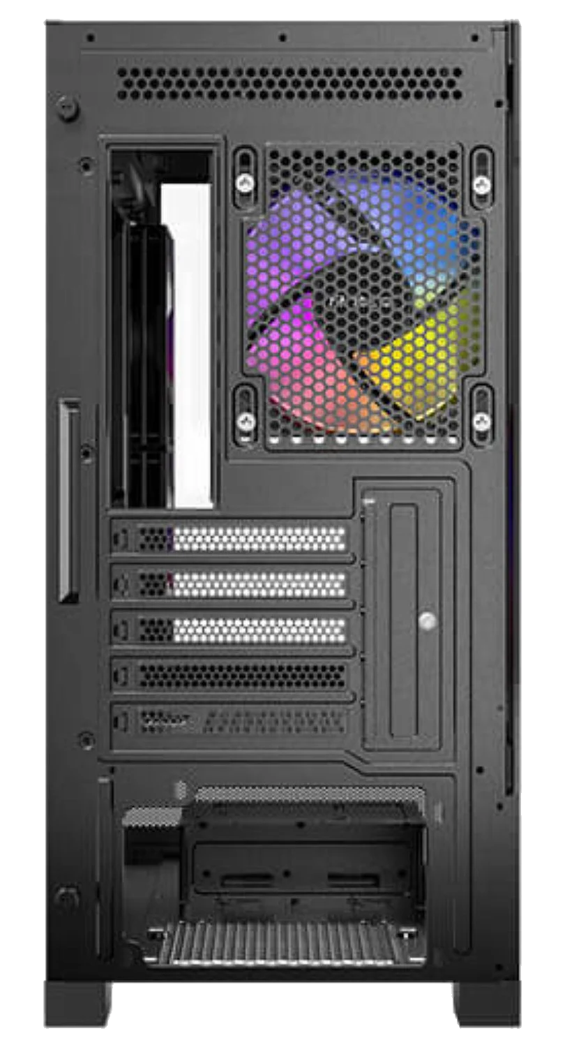 ANTEC CX500M ARGB BLACK ,Tool-free, NO PSU ,3x12cm ARGB , 2USB3.0+TYPE C, Audio & speaker – תמונה 4