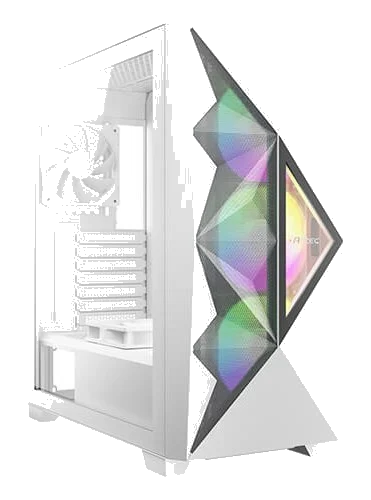ANTEC DF800 FLUX WHITE ,Tool-free, NO PSU ,2X120mm Fan+3X120mm Fan RGB Tempered Glass side, USB2.0/3.0, Audio & speaker
