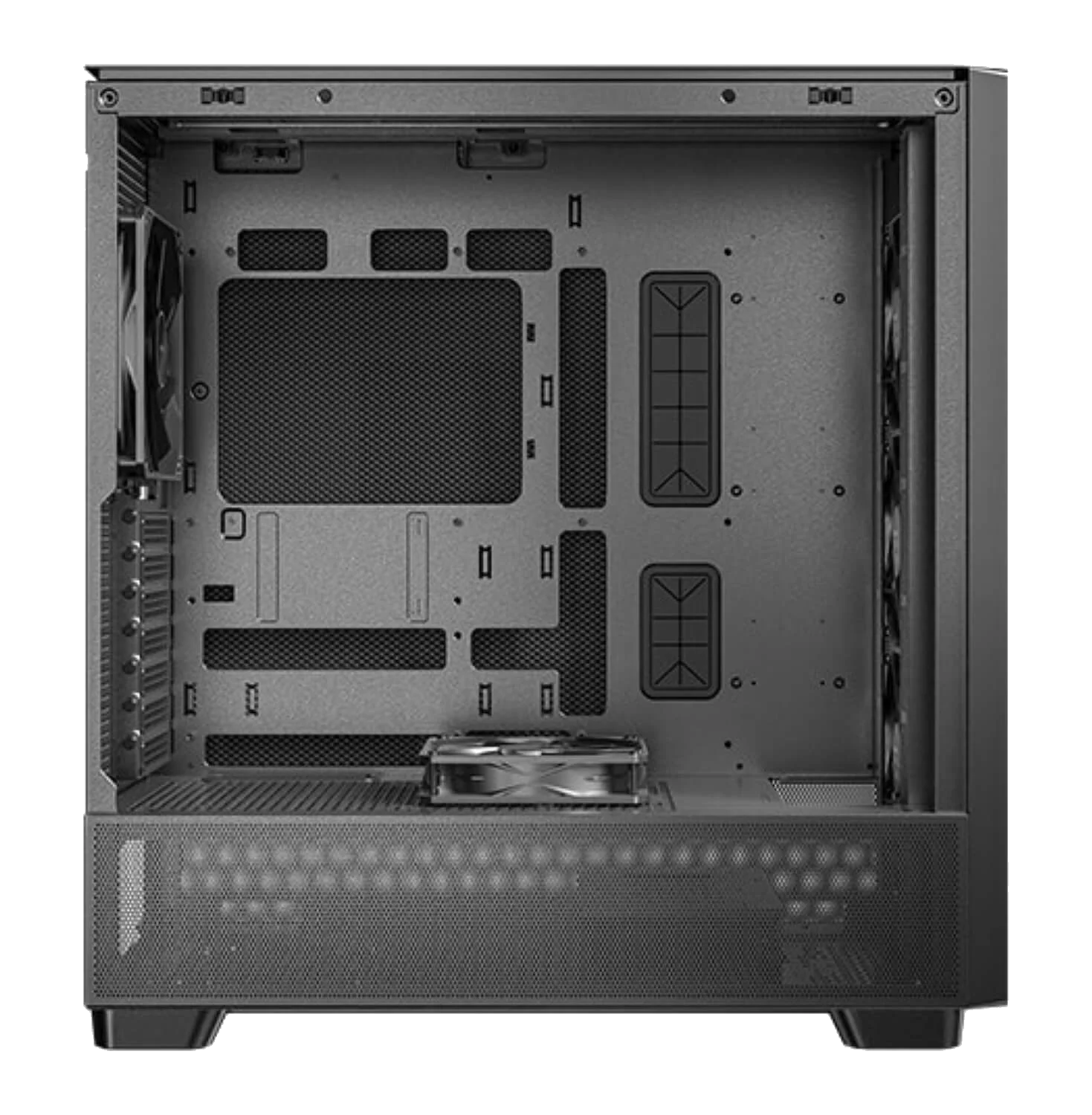ANTEC FLUX SE BLACK ,Tool-free, NO PSU , 4X140mm +2X120mm Fan, 2USB3.0+USB3 Type-C , Audio & speaker – תמונה 4