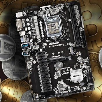 ASROCK H110 Pro BTC+ ,DualDDR4 2133/2400 ,8CH+LAN1000 ,DVI S1151