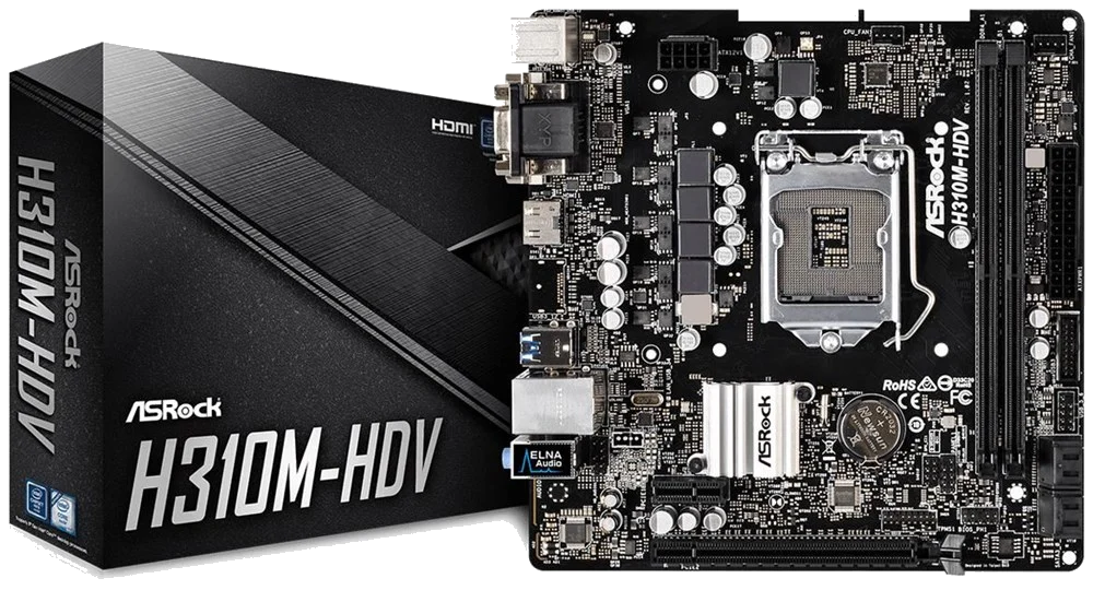 ASROCK H310 H310M-HDV ,DualDDR4 2133/2400 ,8CH+LAN1000 ,HDMI S1151