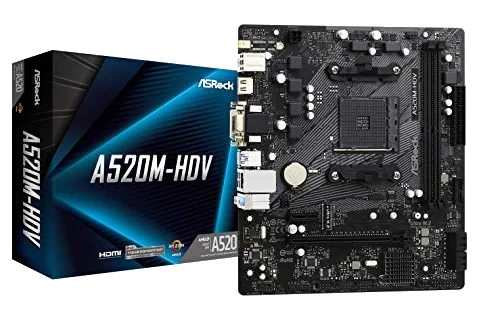 ASRock A520M-HDV , AM4,PCI-E, DualDDR4 2133/2400/2667/2933/3200 +LAN1000 HDMI