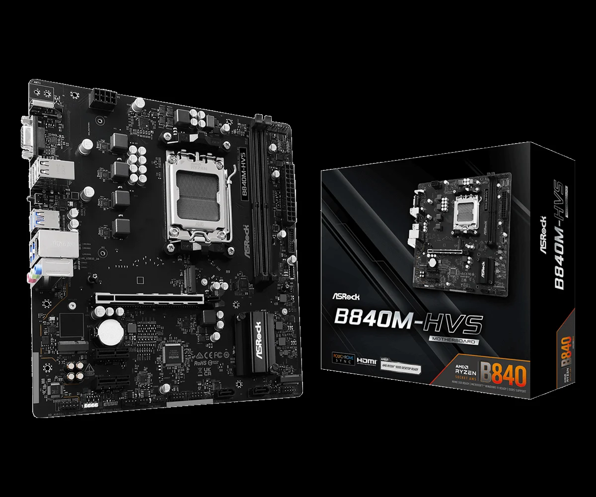 ASRock B840M-HVS , AM5,PCI-E, DualDDR5 5200 +LAN1000 HDMI