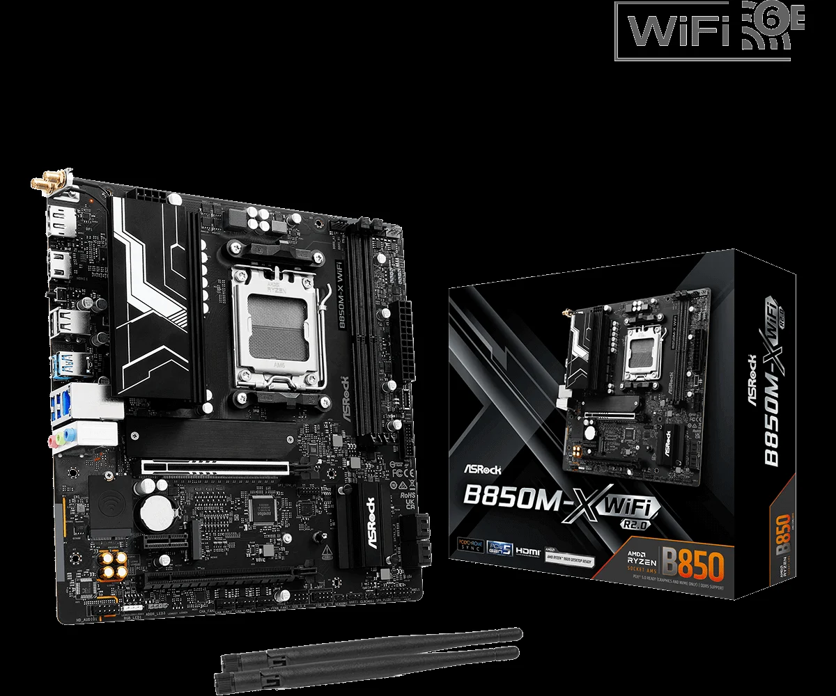 ASRock B850M-X WiFi , AM5,PCI-E, DualDDR5 5200 +LAN 2.5GHZ HDMI