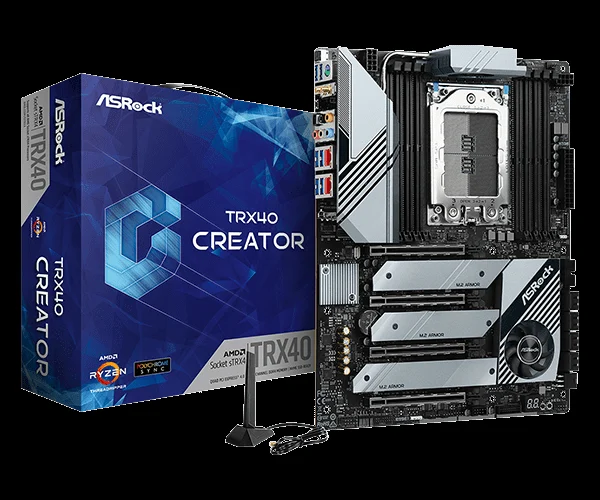 ASRock TRX40-Creator sTRX4 ,PCI-E, DualDDR4 2133/2400/2667/2933/3200 +2XLAN2.5GB+10GB