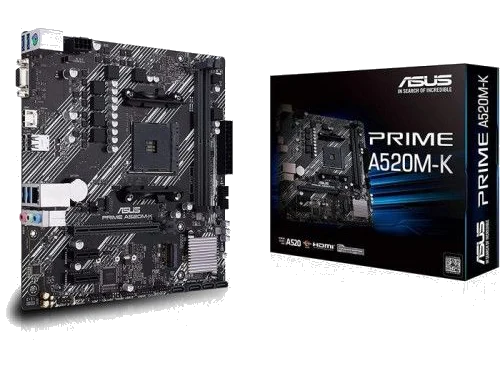 ASUS A520M-K , AM4,PCI-E, DualDDR4 2133/2400/2667/2933/3200 +LAN1000 HDMI