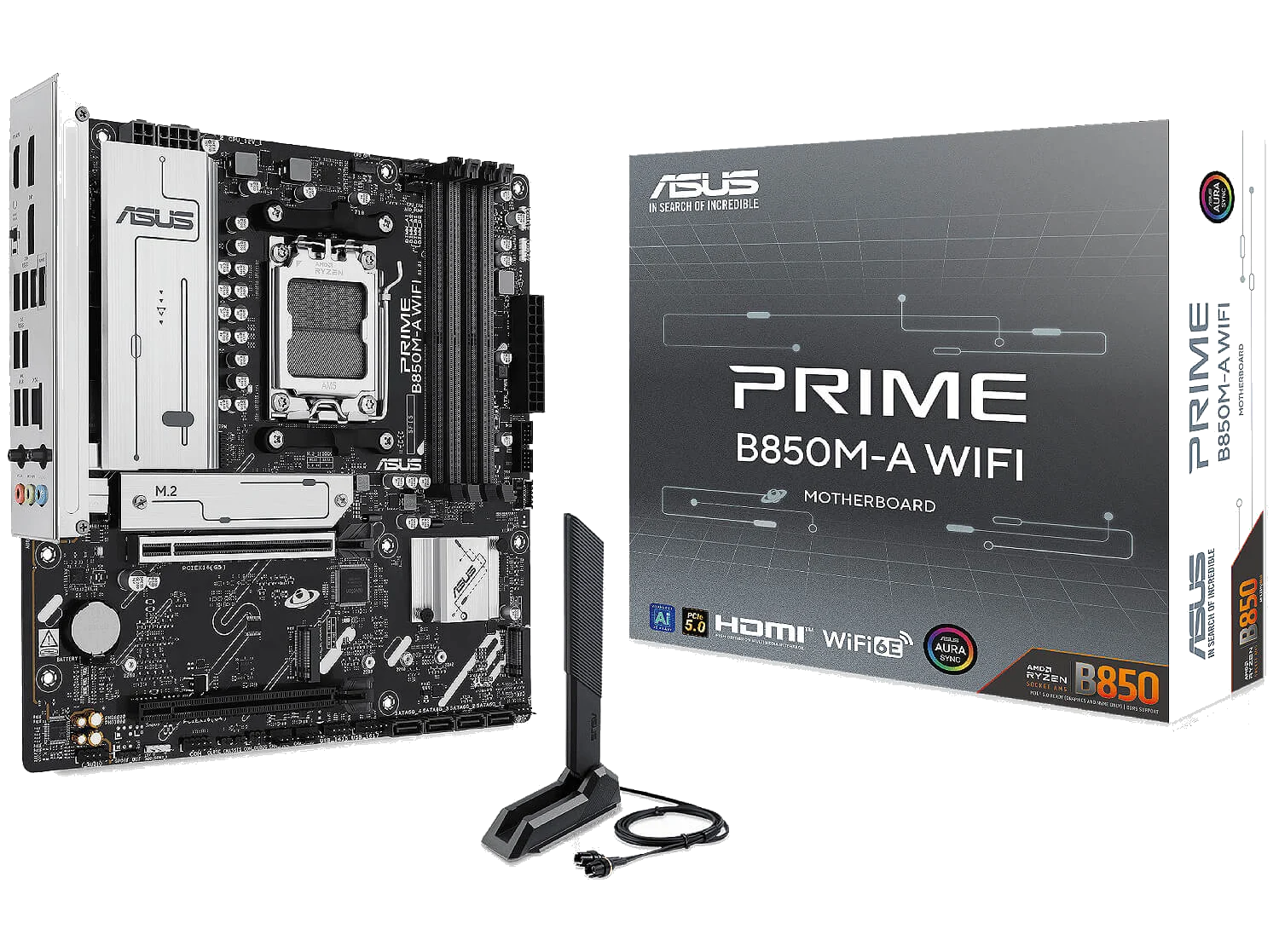 ASUS PRIME B850M-A WiFi , AM5 ,PCI-E, DualDDR5 5200 +LAN2500 HDMI