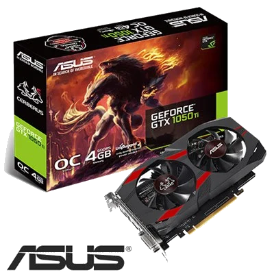 ASUS nVIDIA Geforce GTX1050TI CERBERUS-GTX1050TI-O4G + HDMI / Dual DVI-I/ D-Sub, PCI-E