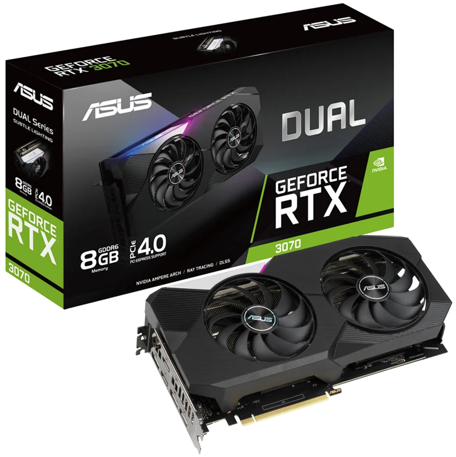 ASUS DUAL-RTX3070-8G-V2 Geforce RTX 3070 8GB / DisplayPort / HDMI, PCI-E