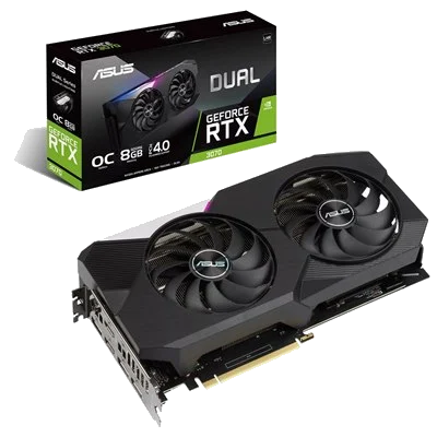 ASUS DUAL-RTX3070-O8G-V2 Geforce RTX 3070 8GB / DisplayPort / HDMI, PCI-E