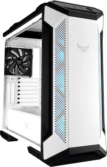ASUS TUF Gaming GT501 White with metal front , tempered-glass side , 120 mm RGB fan, 140 mm PWM fan, USB 3.1 BLACK