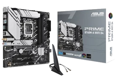 ASUS PRIME B760M-A WIFI ,4DualDDR4 2133/2400/2666/2933/3000/3200 ,8CH ,1GB ,HDMI S1700