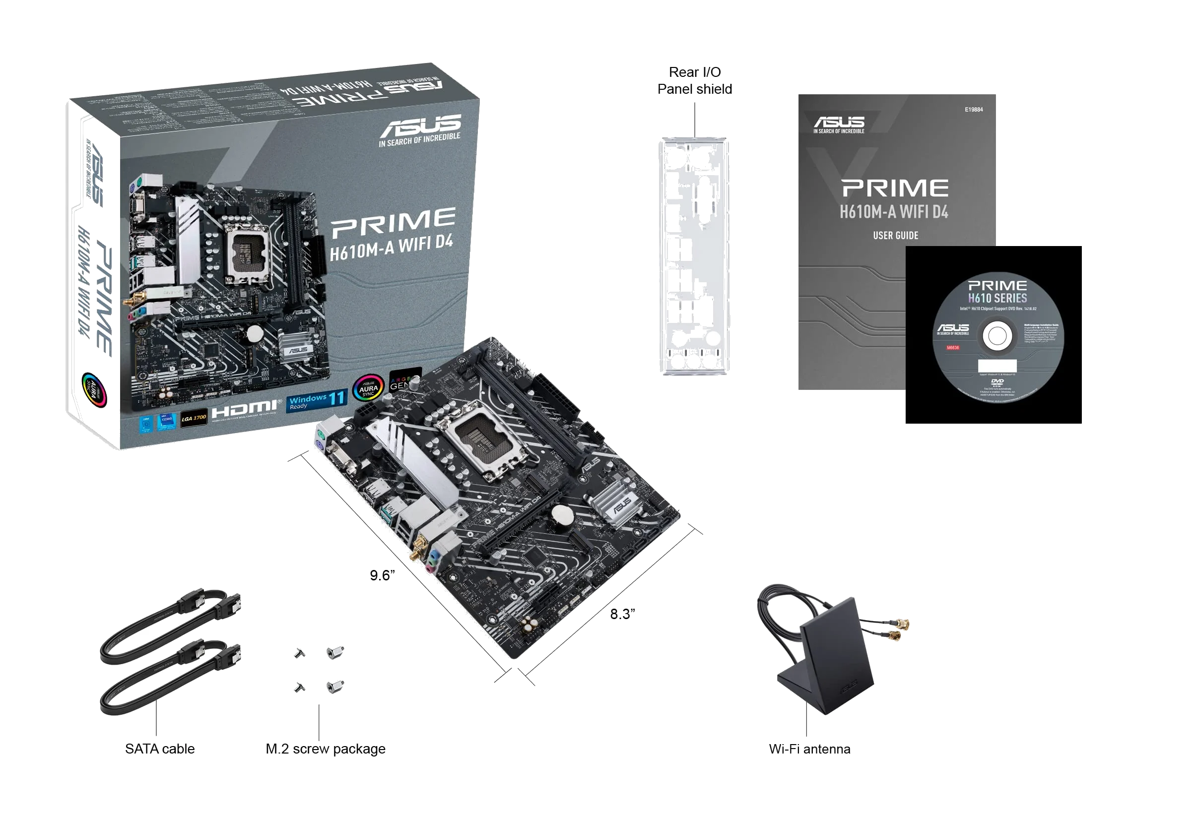 ASUS PRIME H610M-A WIFI D4 G13 ,2DualDDR4 2133/2400/2666/2800/2933/3000/3200 ,8CH ,1GB ,HDMI+DP S1700