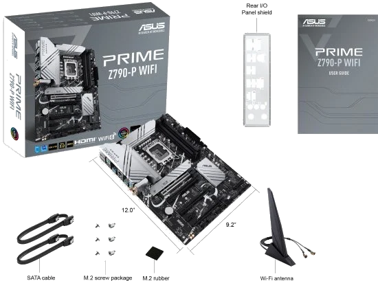 ASUS PRIME Z790-P WIFI , Core™ i3/i5/i7/i9, 4DualDDR5 5600/5400/5200/5000/4800MHZ ,2XPCI-E, 2.5GB LGA1700