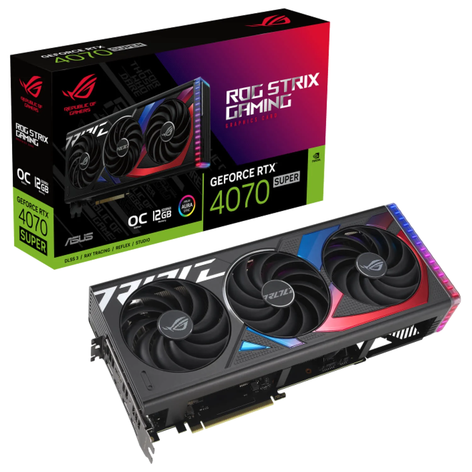 ASUS ROG STRIX RTX 4070 SUPER 12GB GDDR6X OC DisplayPort / HDMI, PCI-E