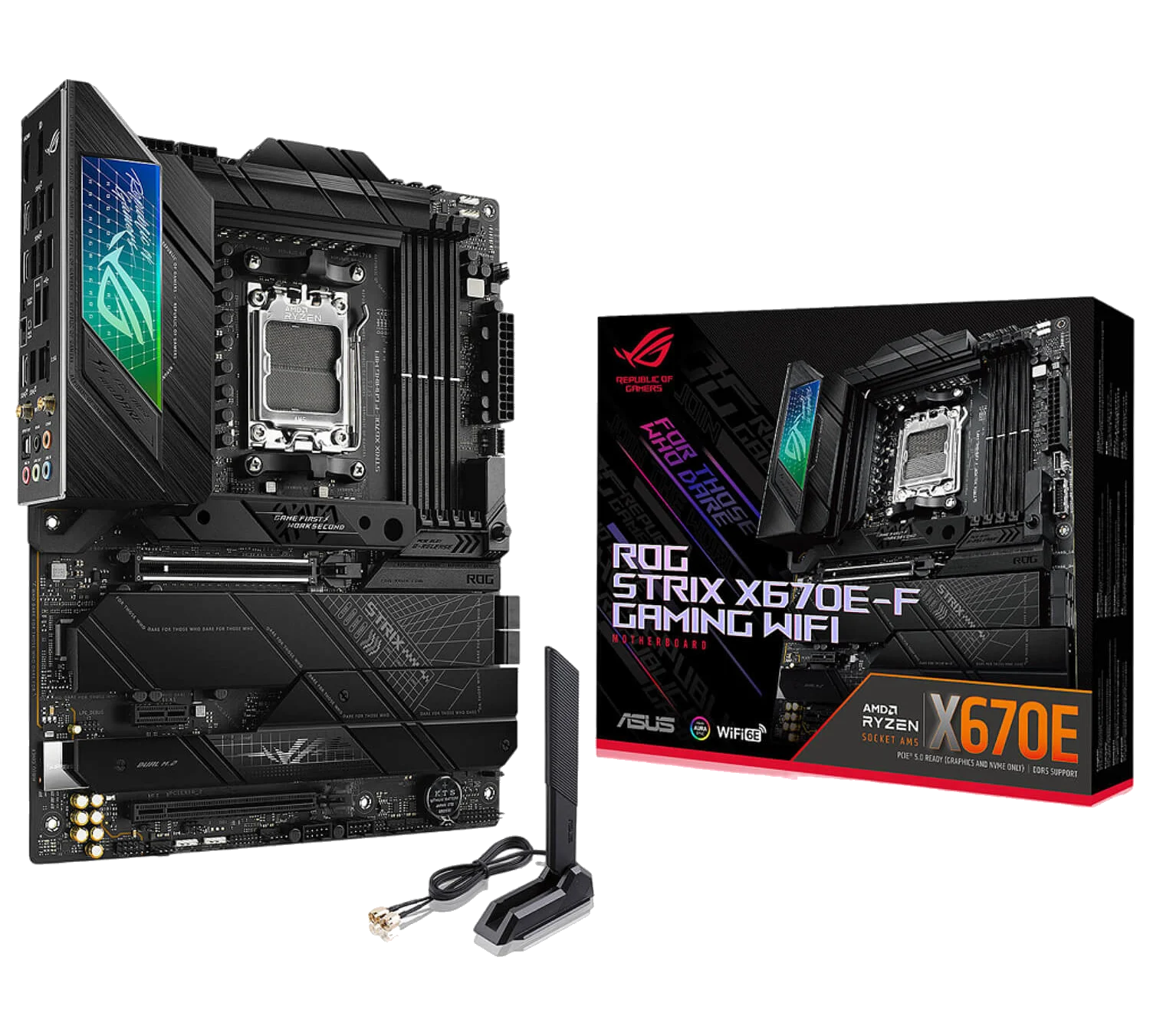 ASUS ROG STRIX X670E-F GAMING WIFI , AM5,PCI-E, DualDDR5 4800/5000/5200 +LAN1000 HDMI