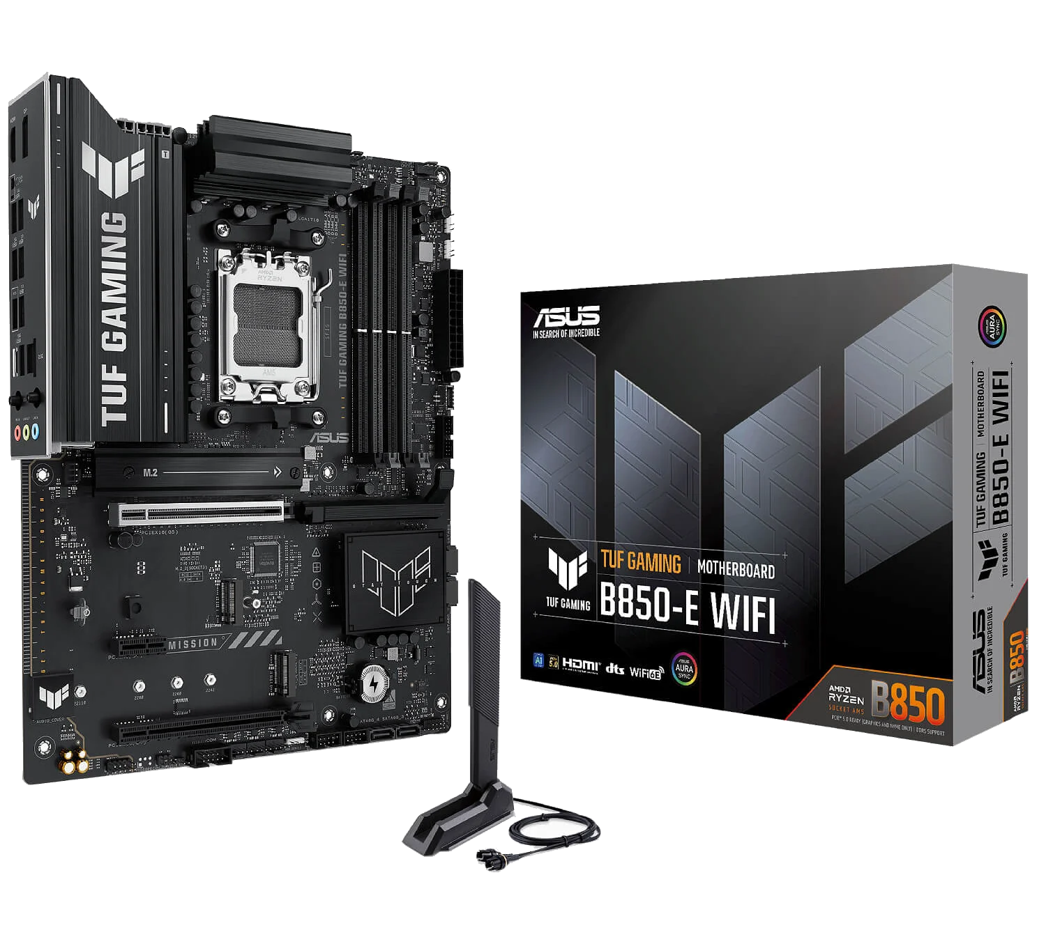ASUS TUF GAMING B850-E WiFi DDR5 , AM5 ,PCI-E, DualDDR5 5200 +LAN2500 HDMI