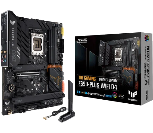 ASUS TUF Gaming Z690-PLUS WIFI D4 , Core™ i3/i5/i7/i9, 4DualDDR4 3200/3000/2933/2800/2666MHZ ,2XPCI-E, 2.5GB LGA1700