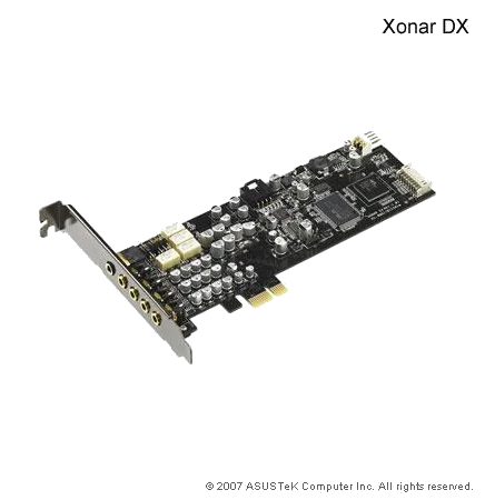 כרטיס קול ASUS XONAR DX 7.1 Channel PCI-Express 2.0 (PCI-E)