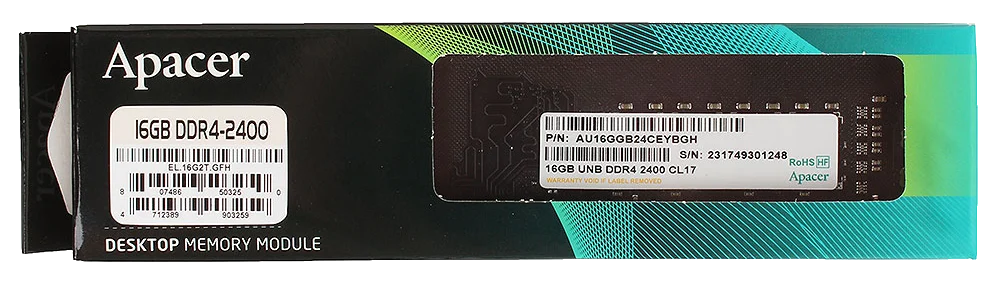 Apacer DDR4 16GB 2400MHz DDR4 Non-ECC CL17 DIMM SR x8 PC19200