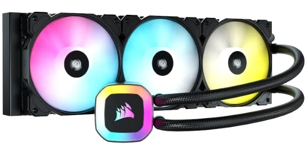 מאוורר למעבד CORSAIR H150 RGB 360 WATER COOLING FOR CPU with 3X120mm fans