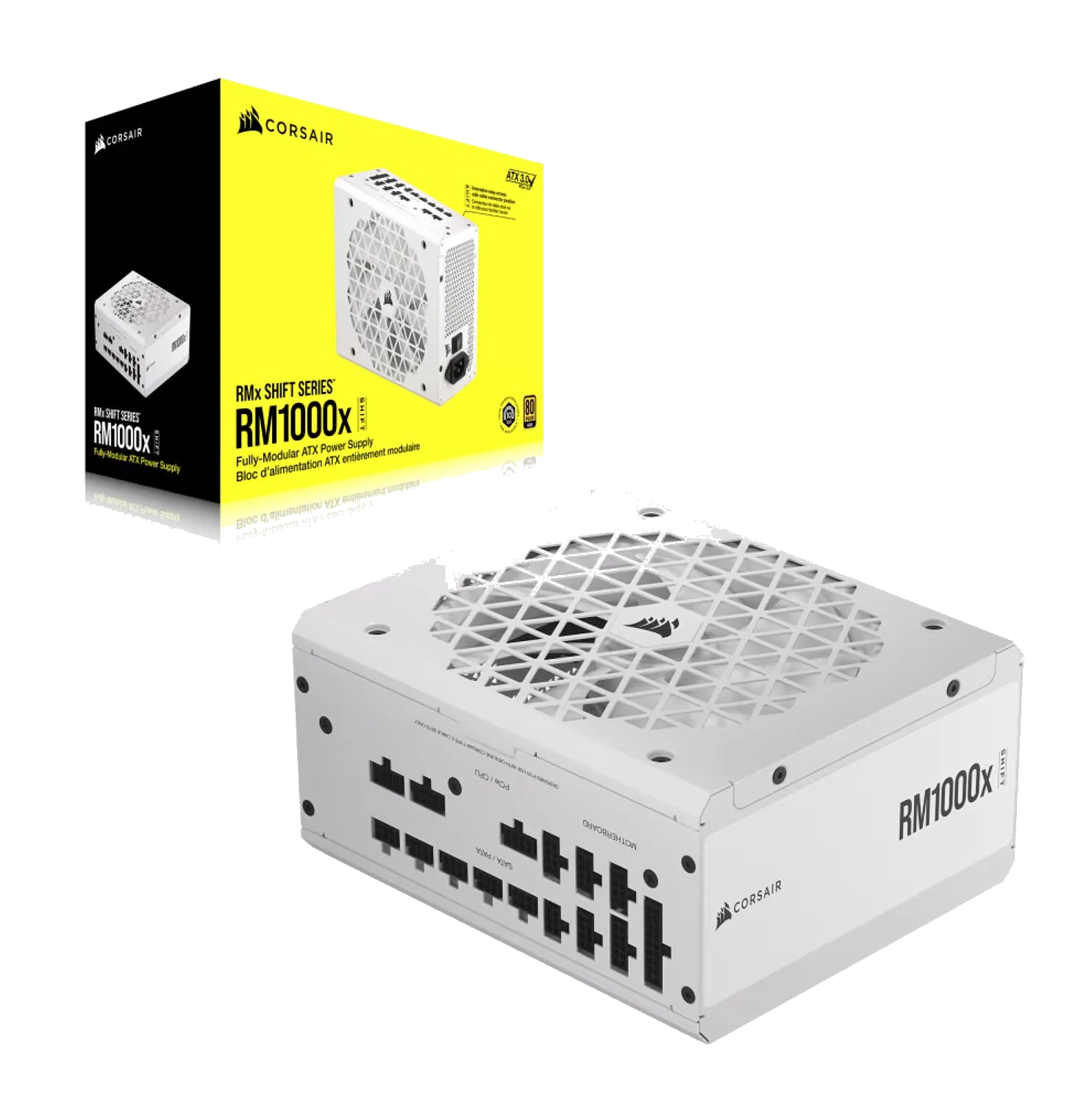 ספק Corsair PSU 1000W RM1000x SHIFT WHITE 80+ Gold Fully Modular , 2X PCI-E A.PFC